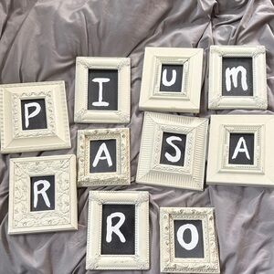 Set of 11 Cream Vintage-Style Small Picture Frames